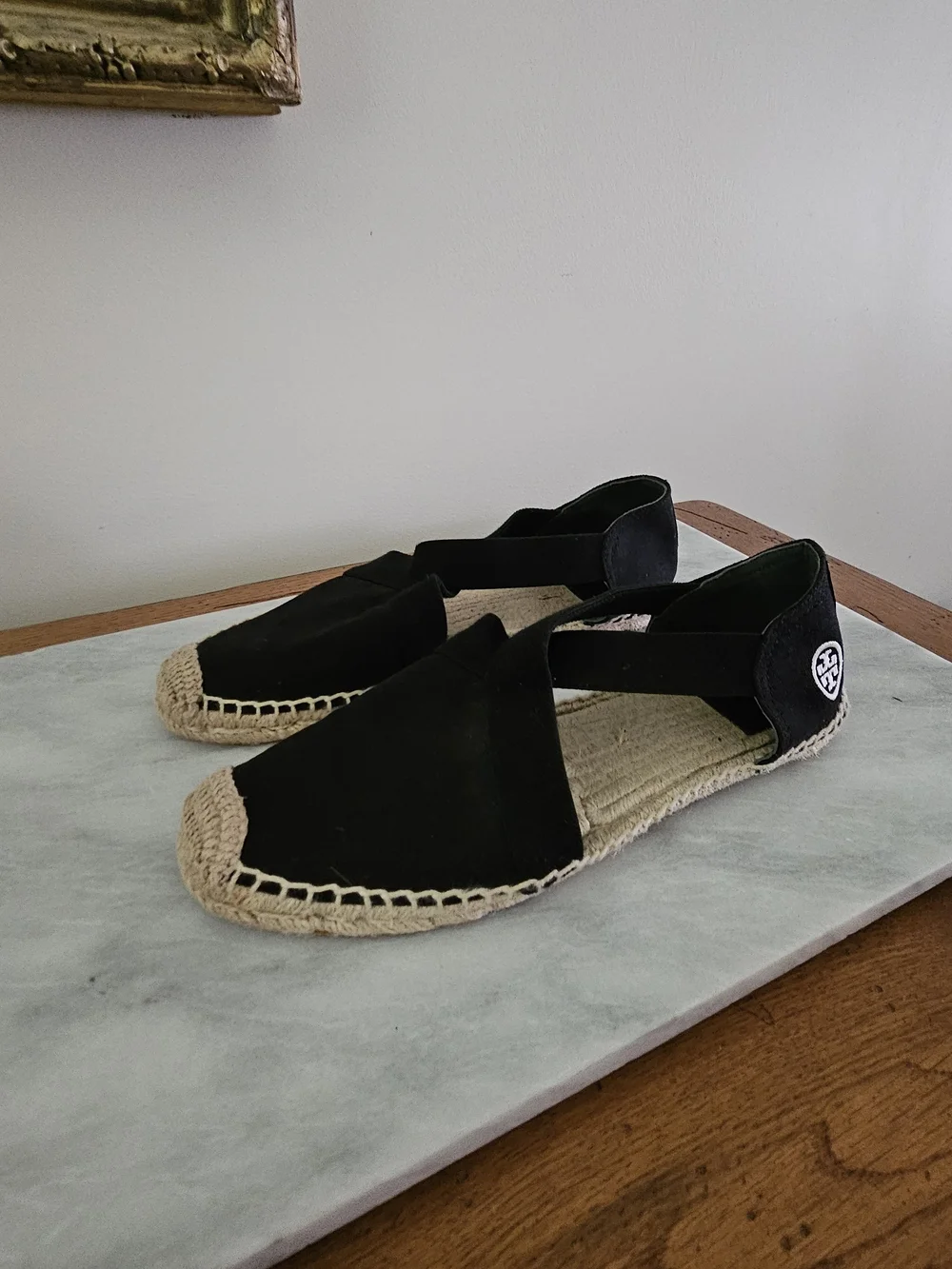 Tory Burch Black Espadrille Flats